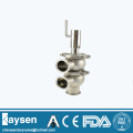 Sanitary manual LL line type flow diversion valve